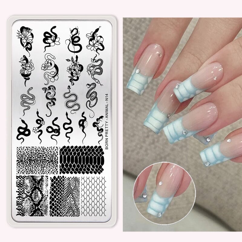 ANIMAL-N14 Nail Stamping Plate Stamping Nail BORN PRETTY 