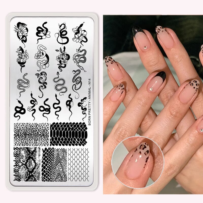 ANIMAL-N14 Nail Stamping Plate Stamping Nail BORN PRETTY 