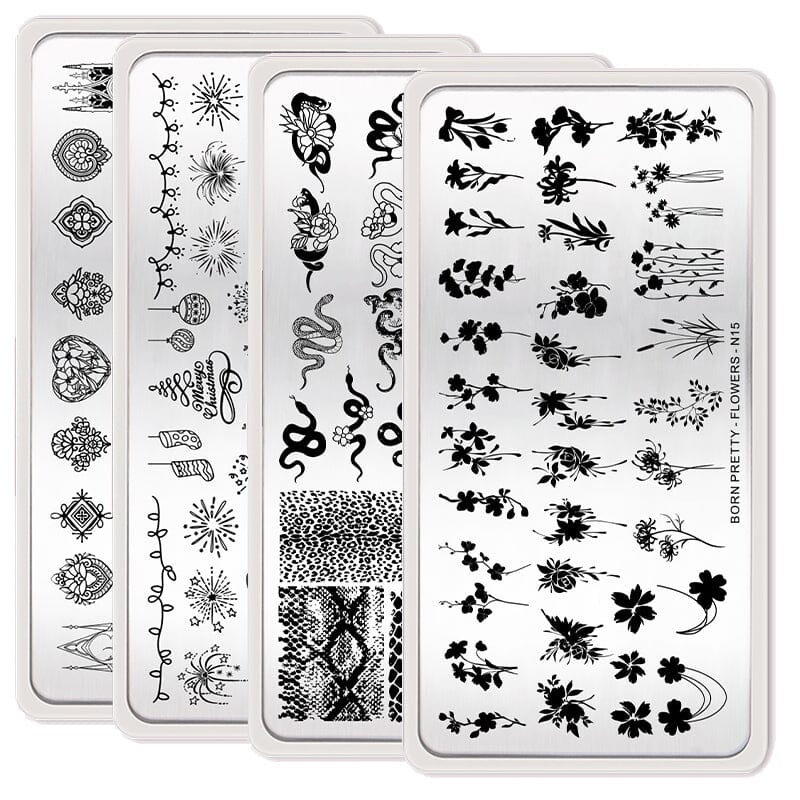 Nail Stamping Plate (Window, Christmas, Animal, Flowers N12/N13/N14/N15) Stamping Nail BORN PRETTY 