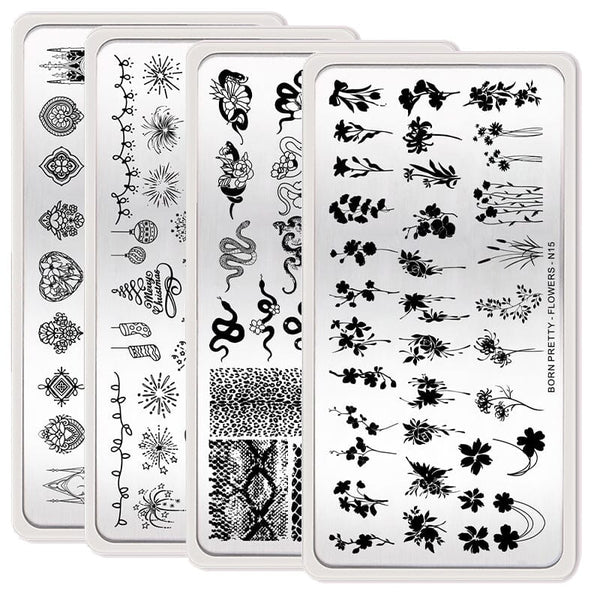 Nail Stamping Plate (Window, Christmas, Animal, Flowers N12/N13/N14/N15) Stamping Nail BORN PRETTY 