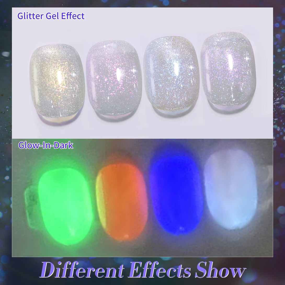 4 Colors Mica Luminous Glitter Gel 7ml Gel Nail Polish BORN PRETTY 