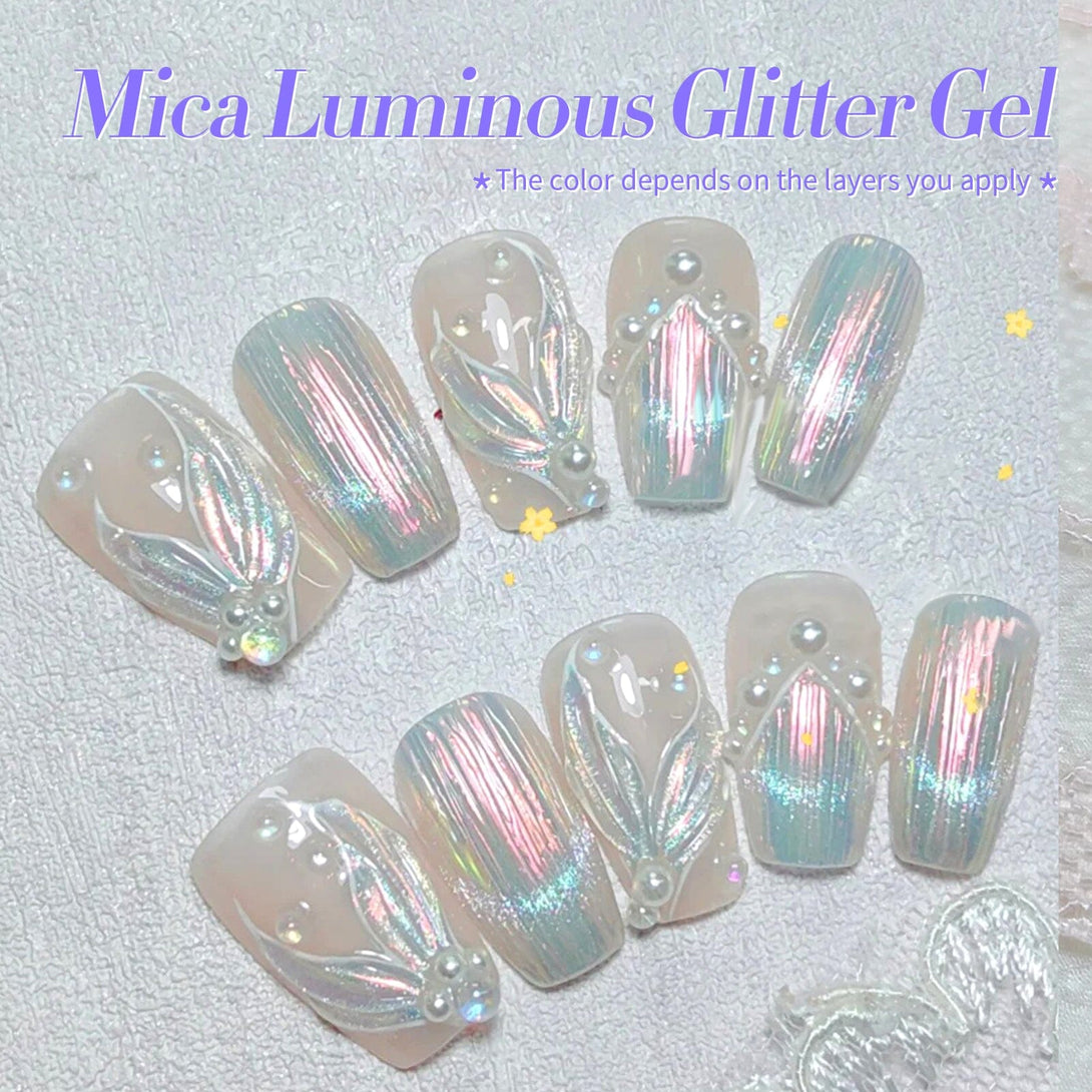 4 Colors Mica Luminous Glitter Gel 7ml Gel Nail Polish BORN PRETTY 