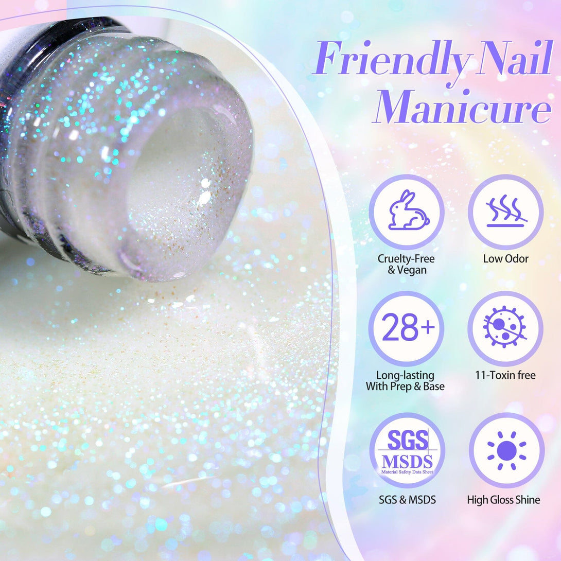 4 Colors Mica Luminous Glitter Gel 7ml Gel Nail Polish BORN PRETTY 