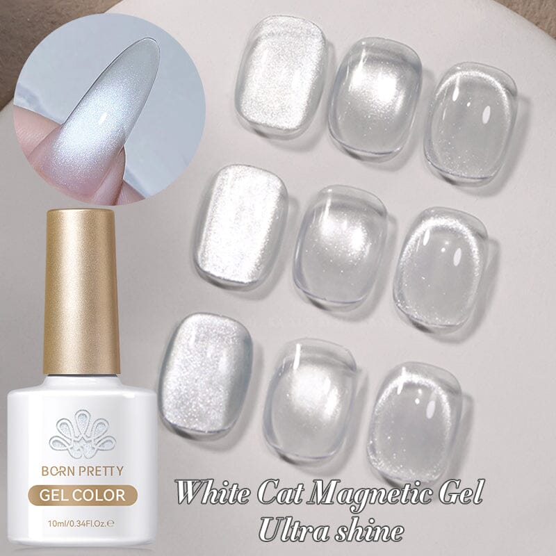 White Cat Magnetic Gel 10ml Gel Nail Polish BORN PRETTY 