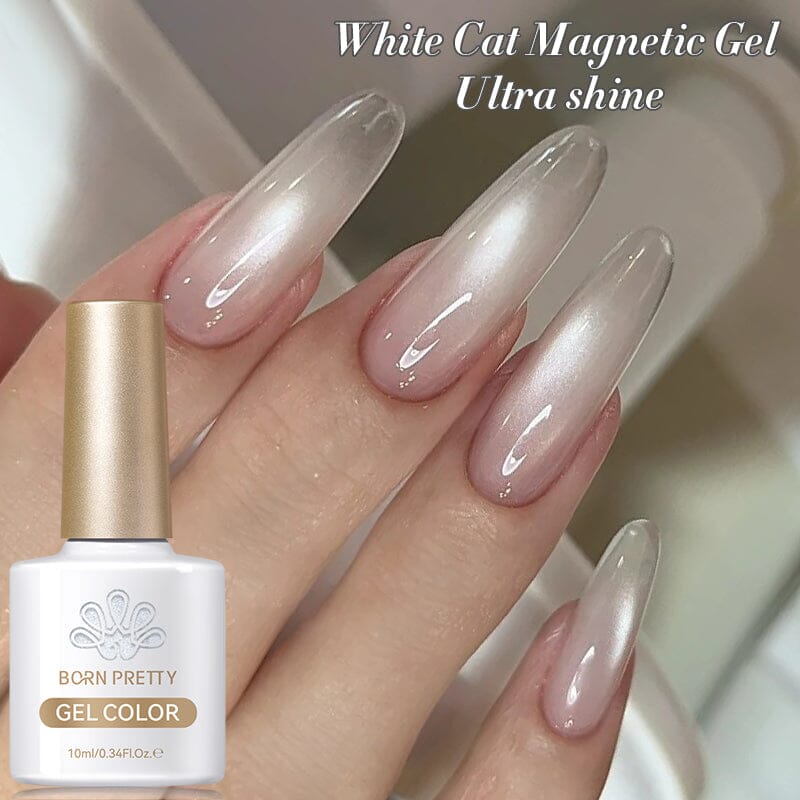 White Cat Magnetic Gel 10ml Gel Nail Polish BORN PRETTY 