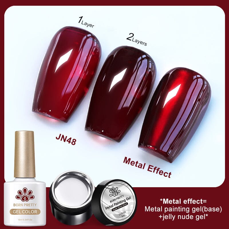 3pcs Metal Effect Gel Set Gel Nail Polish BORN PRETTY Set 11 