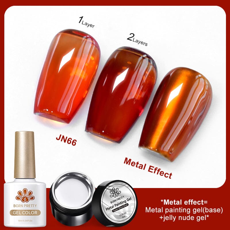 3pcs Metal Effect Gel Set Gel Nail Polish BORN PRETTY Set 12 