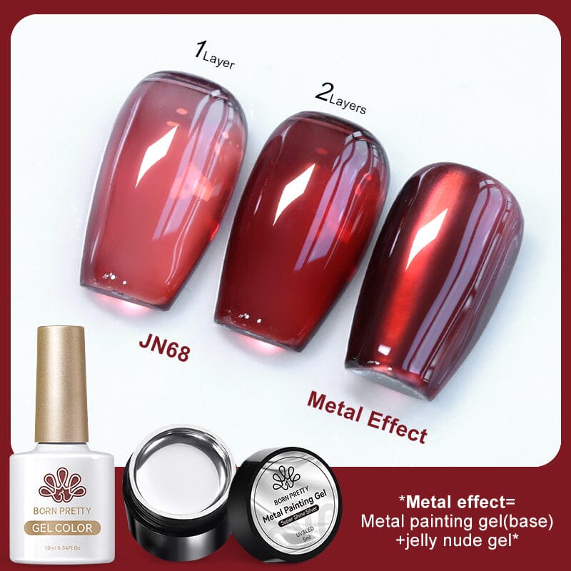 3pcs Metal Effect Gel Set Gel Nail Polish BORN PRETTY Set 14 