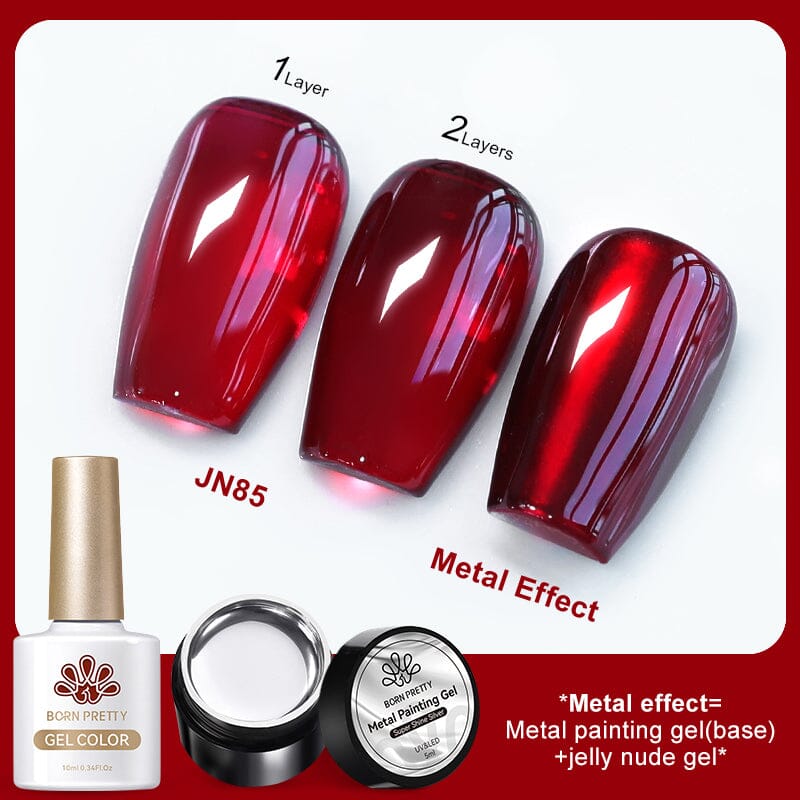 3pcs Metal Effect Gel Set Gel Nail Polish BORN PRETTY Set 15 