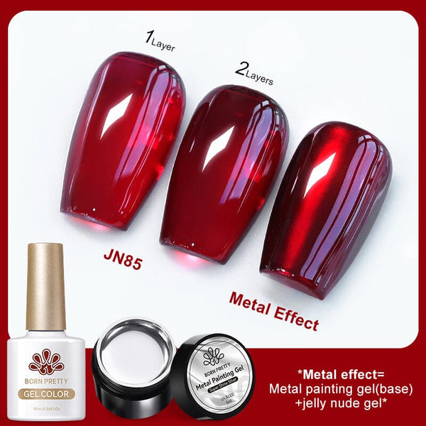 3pcs Metal Effect Gel Set Gel Nail Polish BORN PRETTY Set 15 