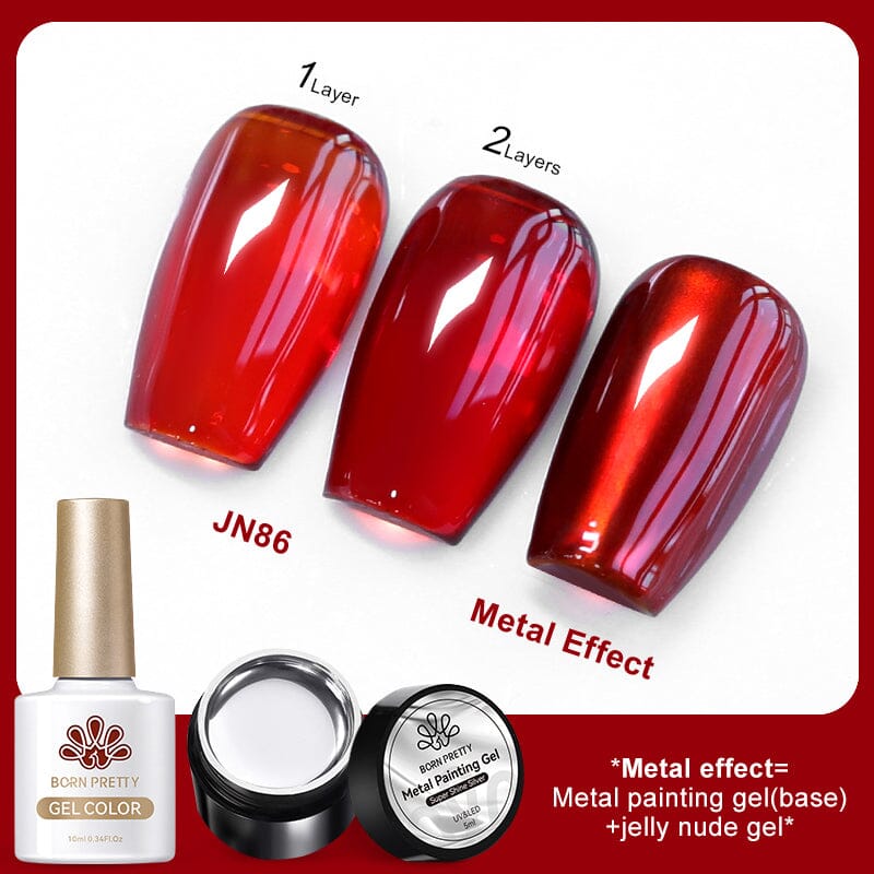 3pcs Metal Effect Gel Set Gel Nail Polish BORN PRETTY Set 16 