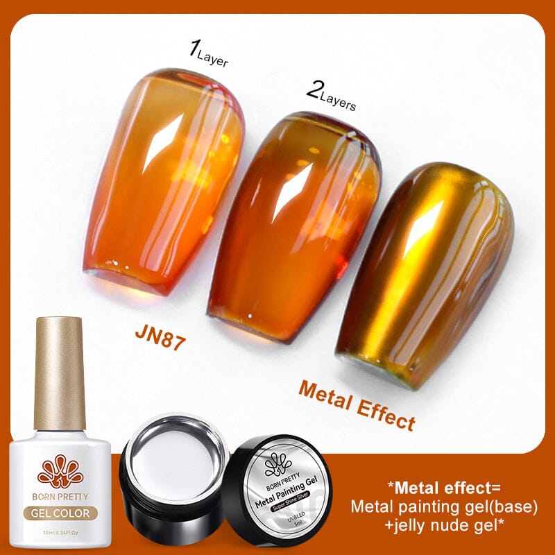 3pcs Metal Effect Gel Set Gel Nail Polish BORN PRETTY Set 17 