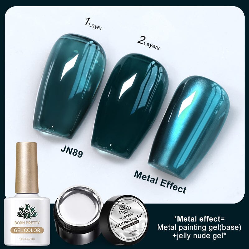 3pcs Metal Effect Gel Set Gel Nail Polish BORN PRETTY Set 19 