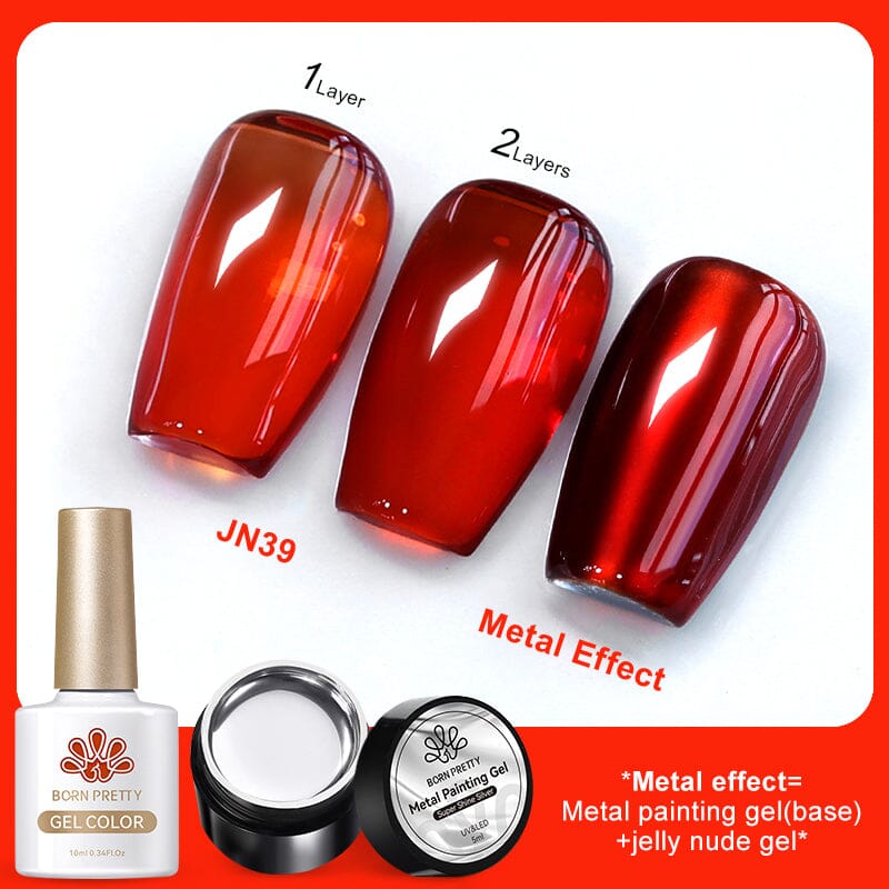 3pcs Metal Effect Gel Set Gel Nail Polish BORN PRETTY Set 3 