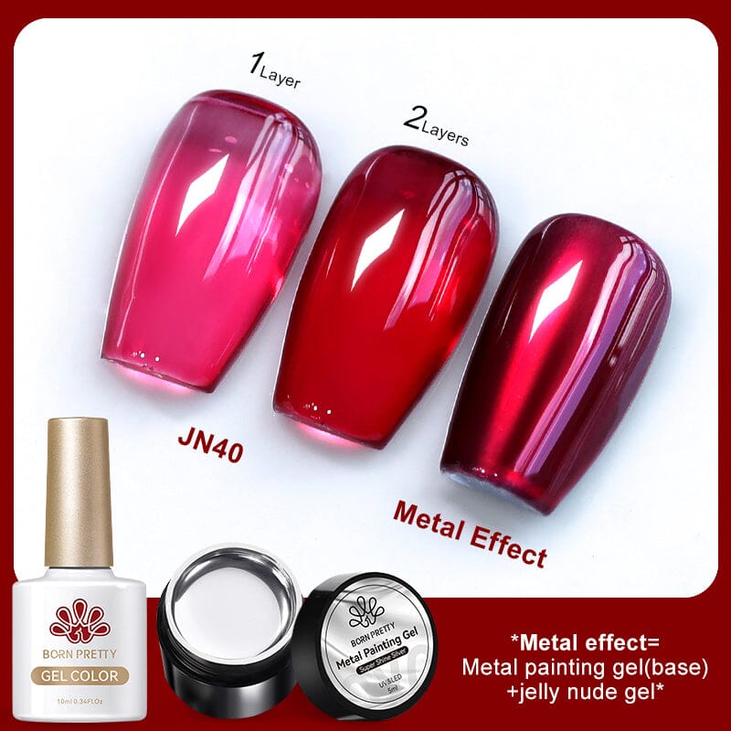 3pcs Metal Effect Gel Set Gel Nail Polish BORN PRETTY Set 4 