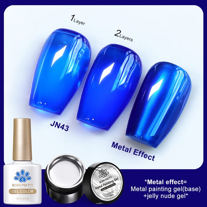 3pcs Metal Effect Gel Set Gel Nail Polish BORN PRETTY Set 6 