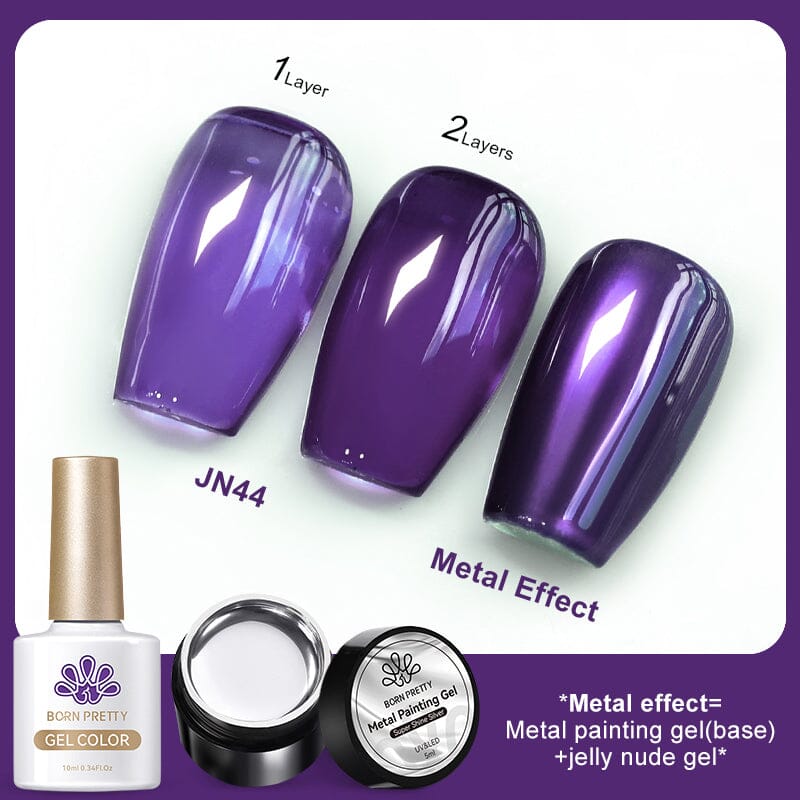 3pcs Metal Effect Gel Set Gel Nail Polish BORN PRETTY Set 7 