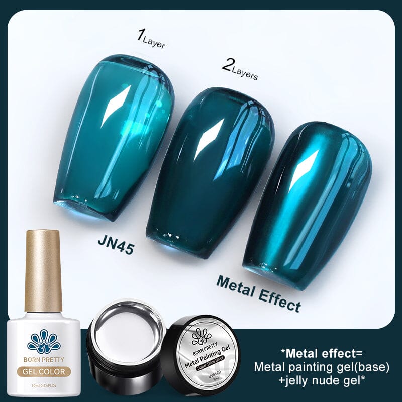 3pcs Metal Effect Gel Set Gel Nail Polish BORN PRETTY Set 8 