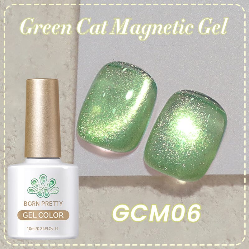 Green Cat Magnetic Gel Polish 10ml Gel Nail Polish BORN PRETTY GCM06 