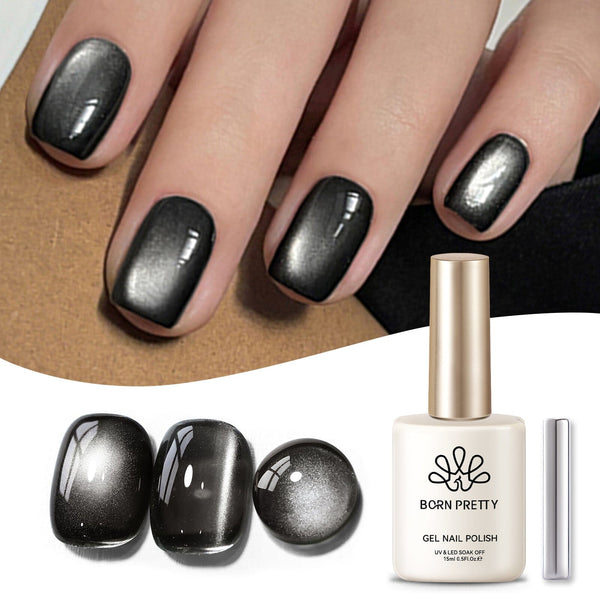 Black Glass Cat Magnetic Gel Polish 15ml Gel Nail Polish BORN PRETTY 