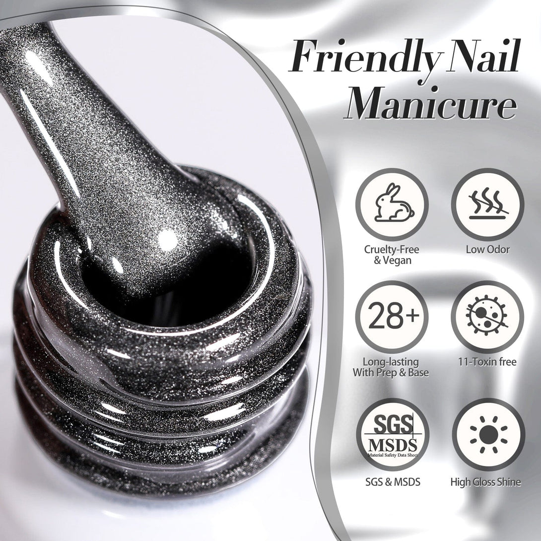 Black Glass Cat Magnetic Gel Polish 15ml Gel Nail Polish BORN PRETTY 