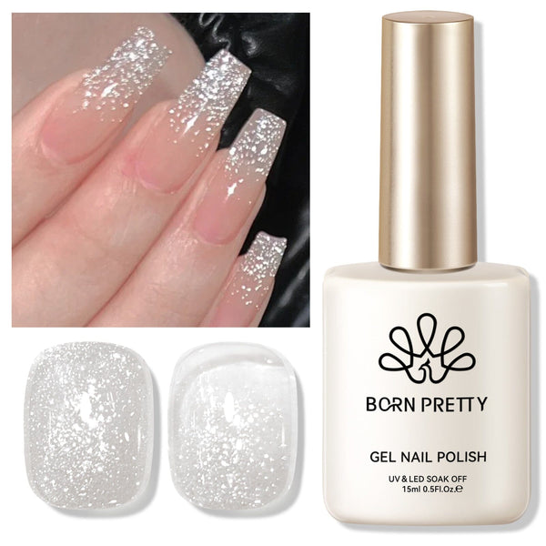 White-shimmer Glitter Gel Polish 15ml Gel Nail Polish BORN PRETTY 