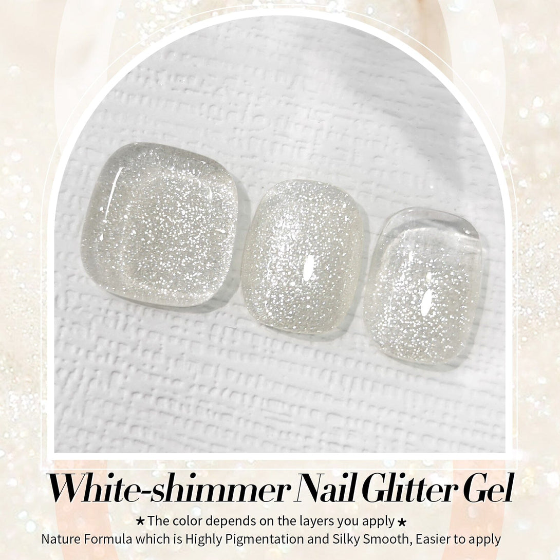 White-shimmer Glitter Gel Polish 15ml Gel Nail Polish BORN PRETTY 