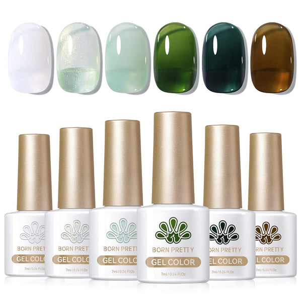 6 Colors Jelly Gel Set Moss Wave 7ml Gel Nail Polish BORN PRETTY 