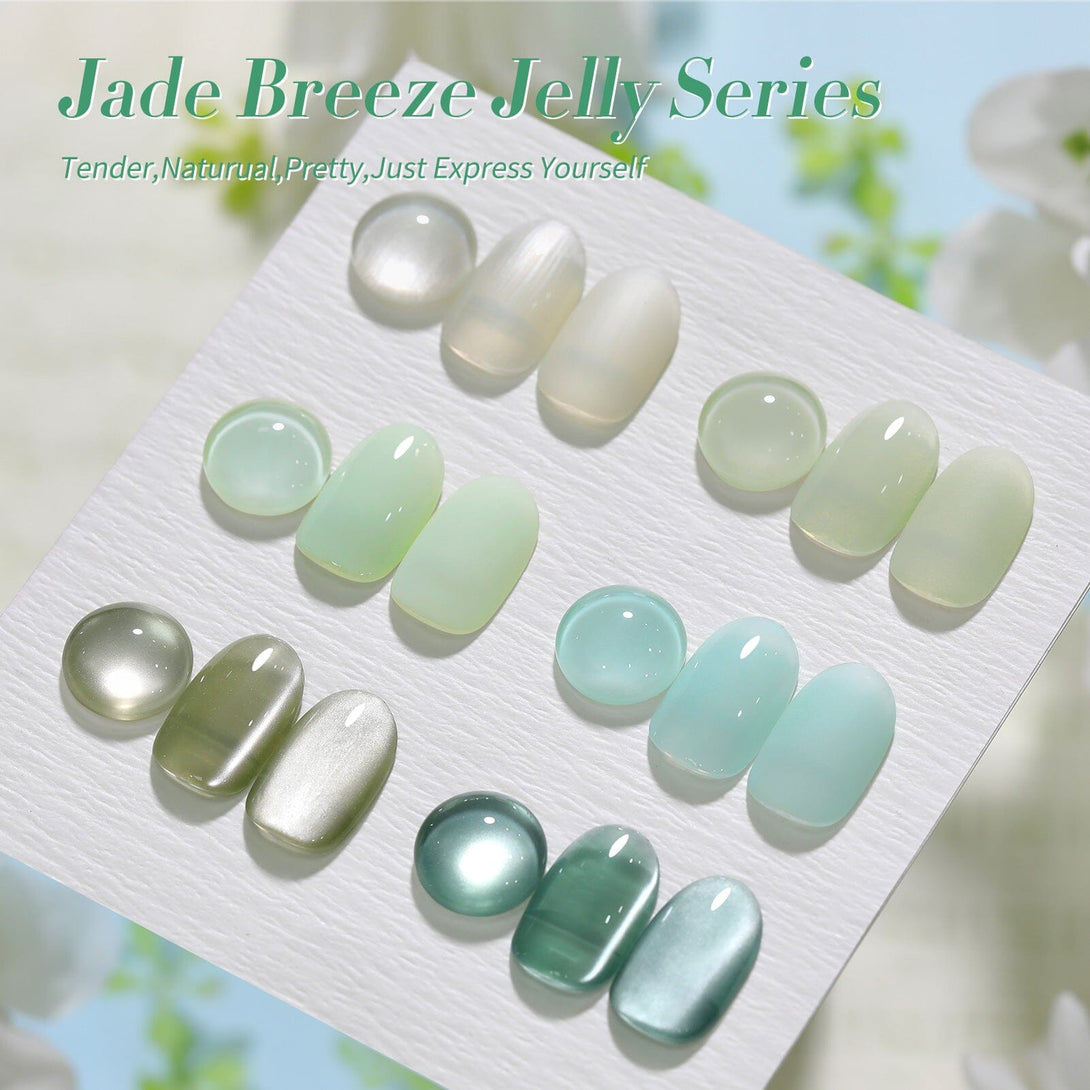 6 Colors Jelly Gel Set Jade Breeze 7ml Gel Nail Polish BORN PRETTY 