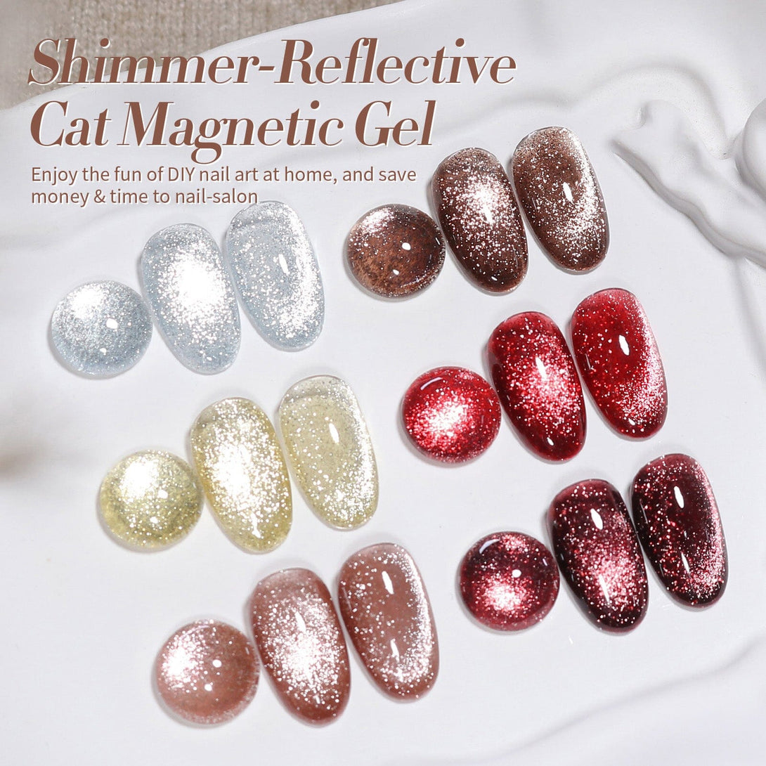 6 Colors Shimmer Reflective Cat Magnetic Gel 7ml Gel Nail Polish BORN PRETTY 