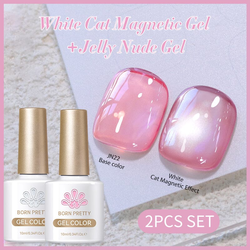 2 Bottles Magnetic Gel & Jelly Gel Set #02 Gel Nail Polish BORN PRETTY 