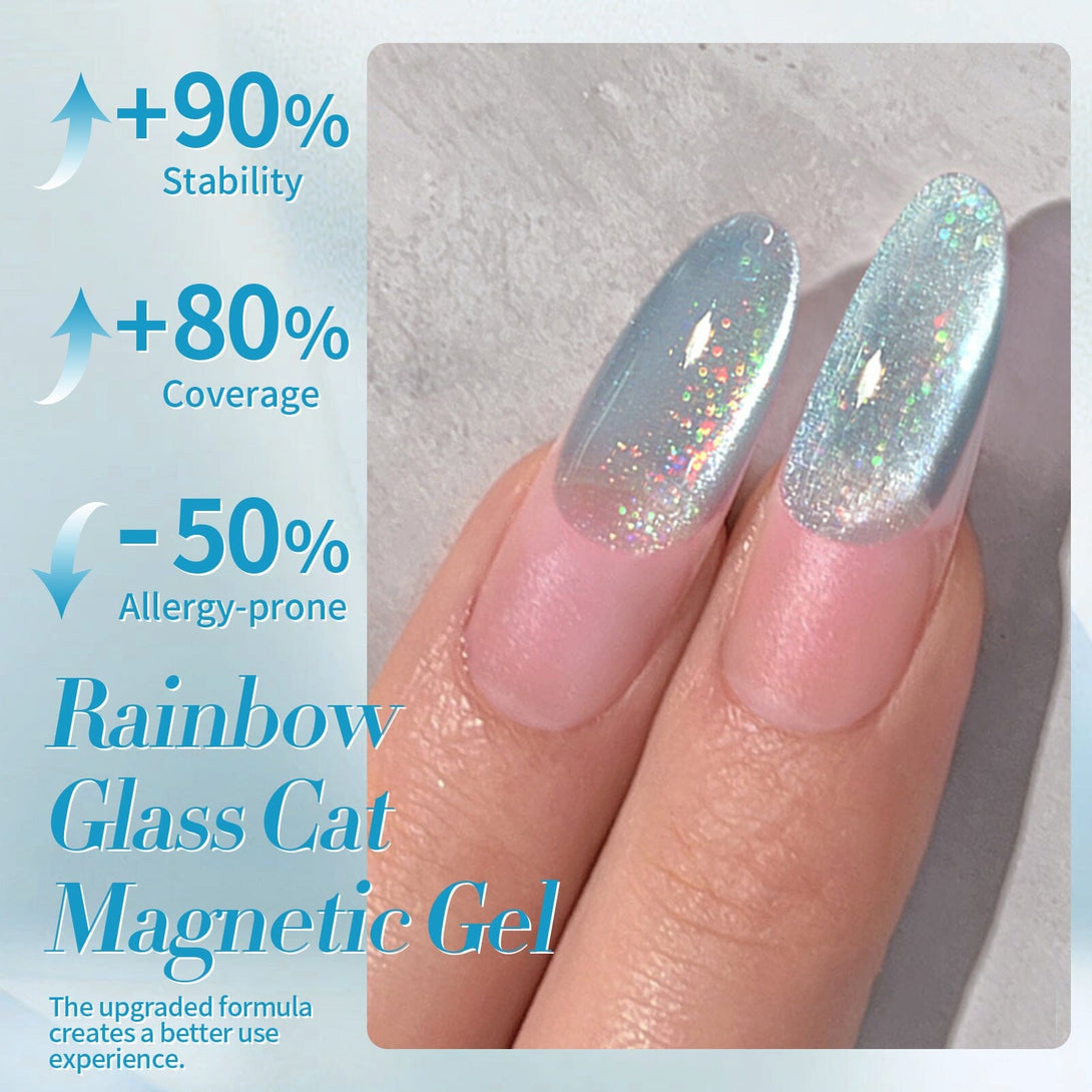 Rainbow Glass Cat Magnetic Gel Polish Fairy Dust 15ml Gel Nail Polish BORN PRETTY 