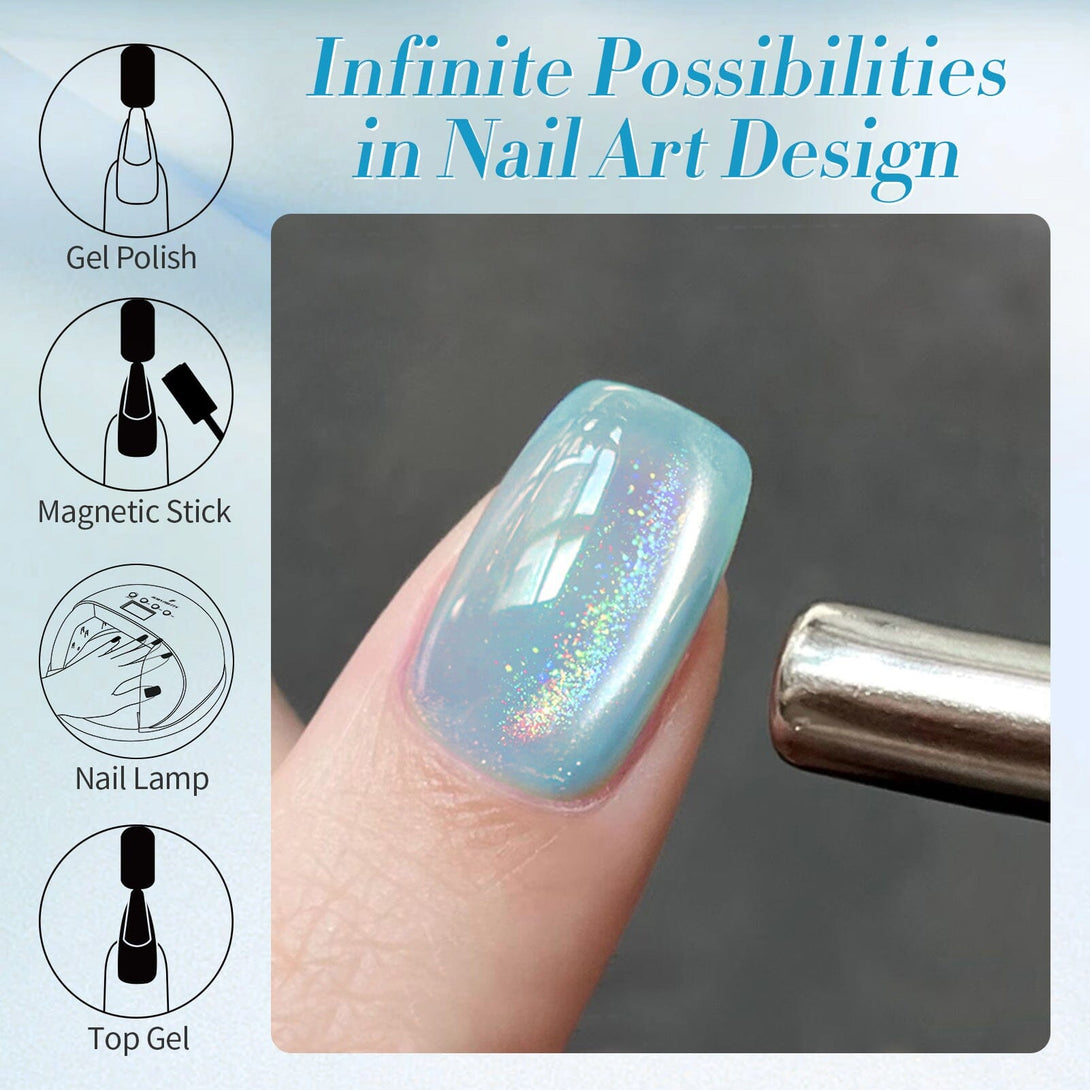 Rainbow Glass Cat Magnetic Gel Polish Fairy Dust 15ml Gel Nail Polish BORN PRETTY 