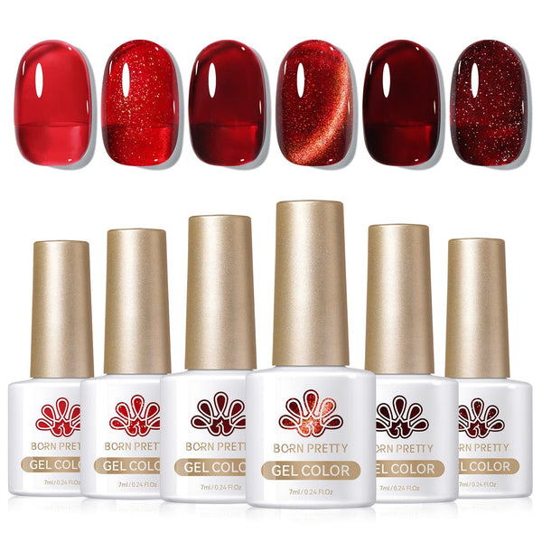 6 Colors Jelly Gel Set Blood Mary 7ml Gel Nail Polish BORN PRETTY 