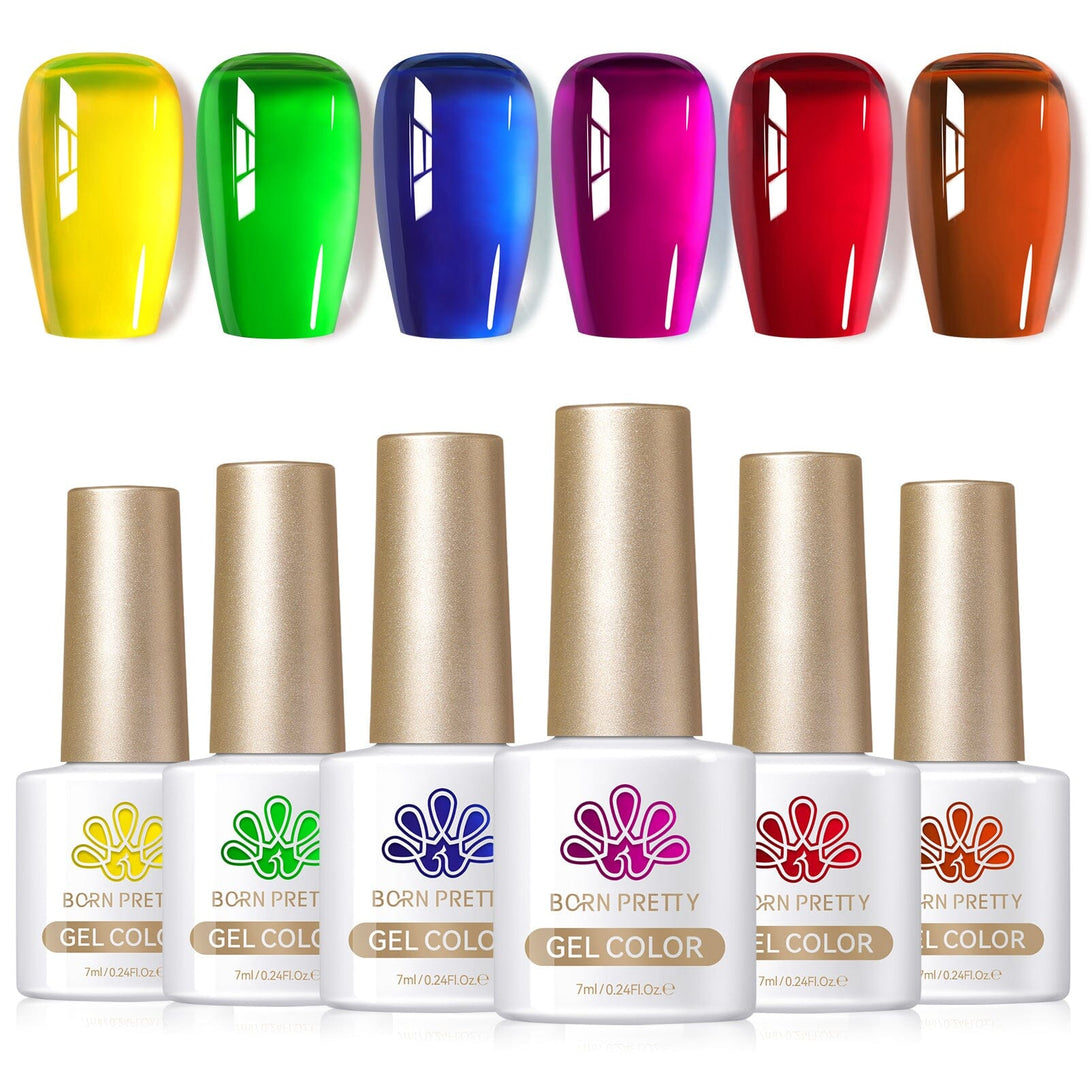 6 Colors Sunset Jewel Ice Jelly Gel 7ml Gel Nail Polish BORN PRETTY 