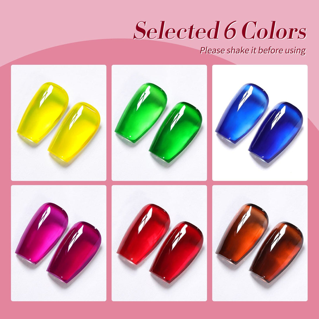 6 Colors Sunset Jewel Ice Jelly Gel 7ml Gel Nail Polish BORN PRETTY 