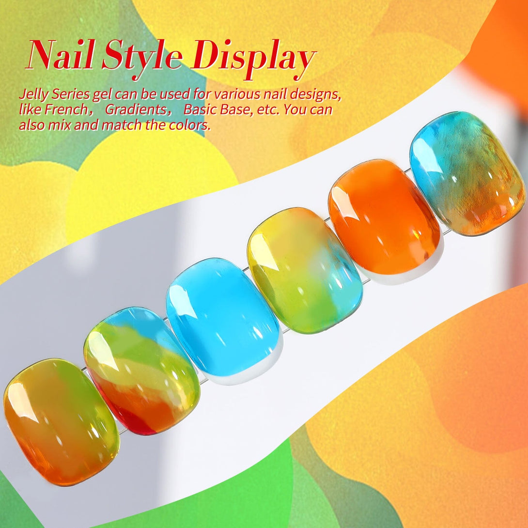 6 Colors Rainbow Gleam Ice Jelly Gel 7ml Gel Nail Polish BORN PRETTY 