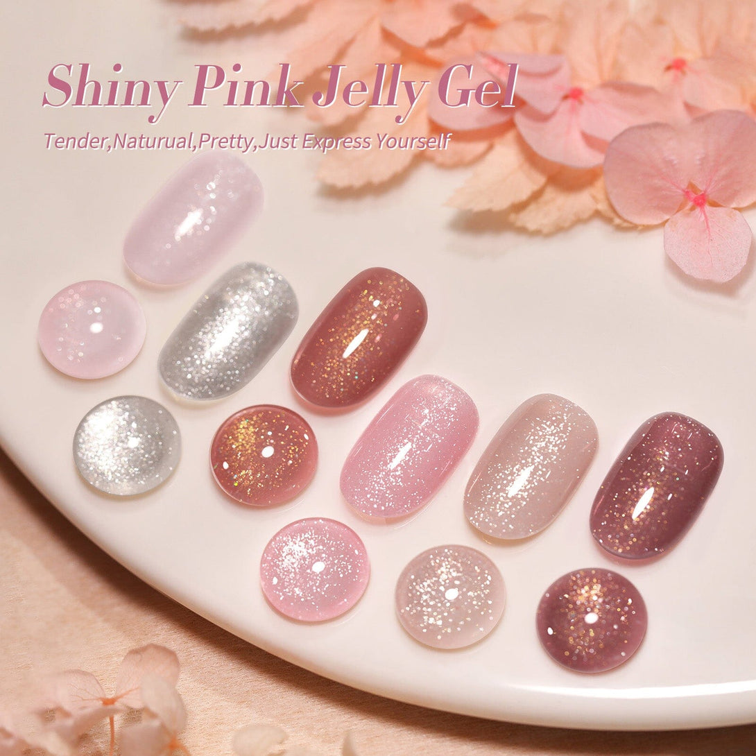 6 Colors Jelly Gel Set Shiny Pink 7ml Gel Nail Polish BORN PRETTY 