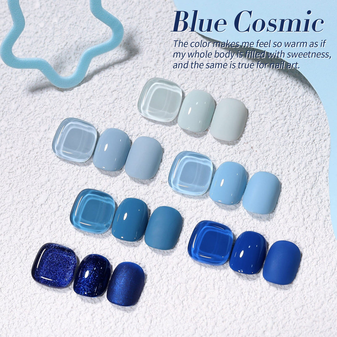 6 Colors Gel Polish Set Blue Cosmic 7ml Gel Nail Polish BORN PRETTY 