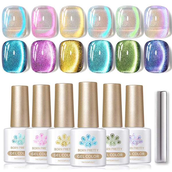 6 Colors Auroras Cat Magnetic Gel Angel Tears 7ml Gel Nail Polish BORN PRETTY 