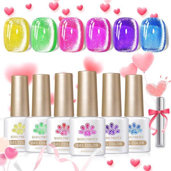 6 Colors Colorful Elves Cat Magnetic Gel Polish Set 7ml