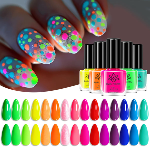 15 Colors Neon Symphony Nail Polish Set 6ml