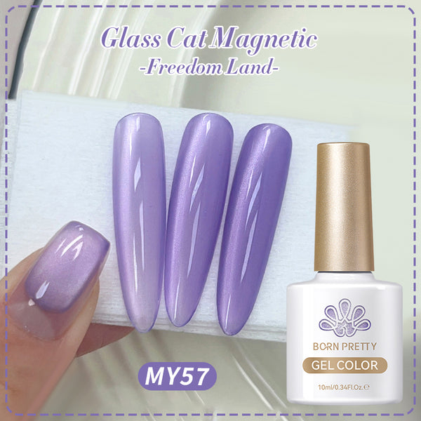 Purple Glass Cat Magnetic Gel Polish Freedom Land MY57 10ml