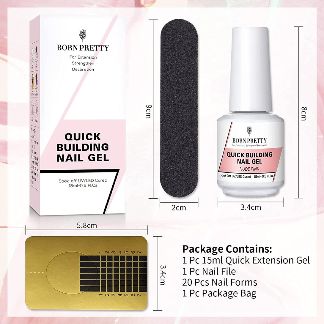 [US ONLY] Nude Pink Quick Building Nail Gel Kit Kits & Bundles BORN PRETTY 