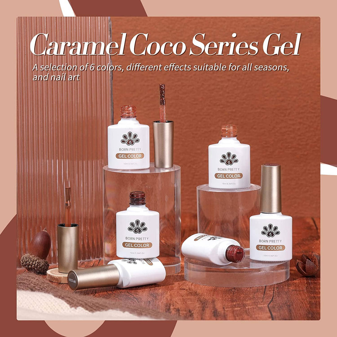 [US ONLY] 6 Colors Caramel Coco Gel Polish Set Kits & Bundles BORN PRETTY 
