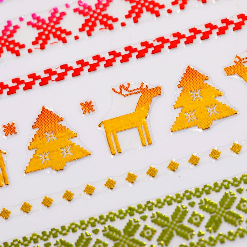Christmas Colorful Glitter 3D Nail Sticker Nail Sticker BORN PRETTY 