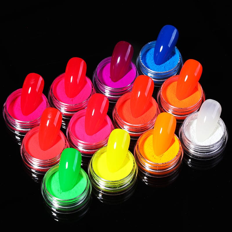 【All Under $9.99】Neon Fluorescent Powder 12Pcs Nail Powder BORN PRETTY 