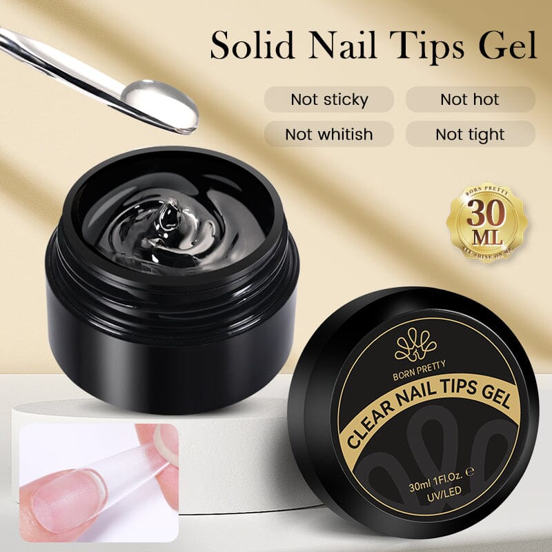 [US ONLY]Clear Nail Tips Gel 30ml Gel Nail Polish BORN PRETTY 