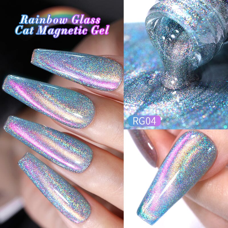 Rainbow Glass Cat Magnetic Gel 10ml RG04 Gel Nail Polish BORN PRETTY 