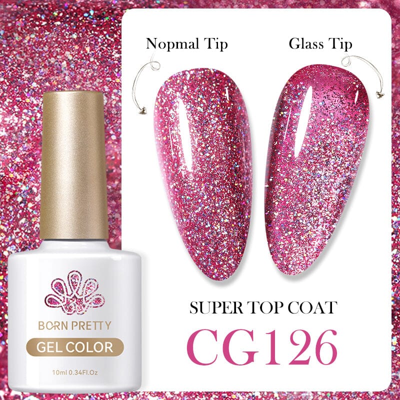 Red Glitter Sequins Color Gel Polish CG126 10ml Gel Nail Polish BORN PRETTY 